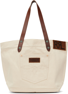 Бело-белая сумка-тоут с карманом RRL
