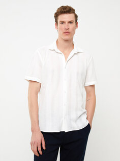 Мужская рубашка Slim Fit с коротким рукавом LCW Vision