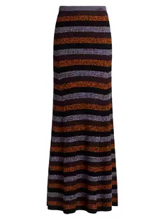 Полосатая макси-юбка из шерсти мериноса Ganni, многоцветный