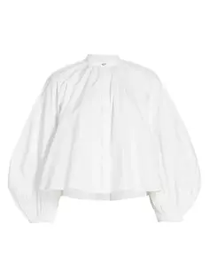 Рубашка из поплина с объемными рукавами Jil Sander, белый