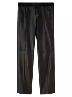 Кожаные спортивные брюки Palm Angels, черный