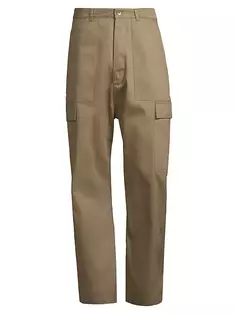 Хлопковые брюки-карго Drkshdw By Rick Owens, цвет pale green