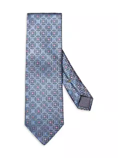 Жаккардовый шелковый галстук с геометрическим рисунком Eton, синий