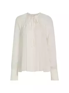 Шелковая блузка Wilder с завязками на воротнике A.L.C., цвет coconut milk