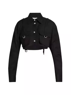 Укороченная куртка-карго из парусины Off-White, черный