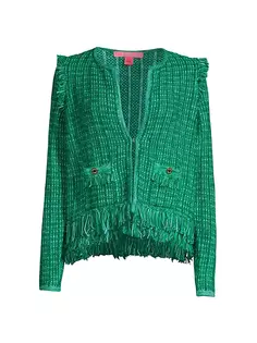 Твидовый кардиган Simora Lilly Pulitzer, цвет evergreen