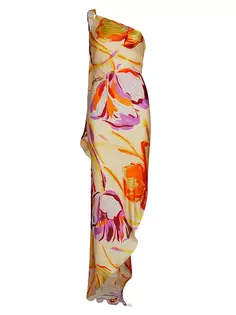 Шелковое платье макси Trysta с цветочным принтом Cult Gaia, цвет water color floral