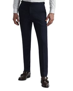 Классические брюки узкого кроя Dunn с перекрестными крапинками REISS, цвет Blue
