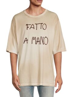 Свободная футболка с вышивкой тай-дай Dolce&amp;Gabbana, бежевый