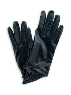 Перчатки из эластичного бархата в форме полумесяца Portolano, черный