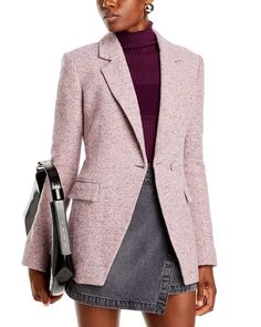 Однобортный твидовый пиджак Noah Derek Lam 10 Crosby, цвет Pink