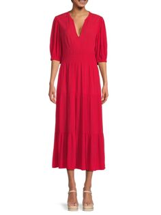 Многоярусное крестьянское платье Norma Ba&amp;Sh, цвет Rouge Ba&Sh