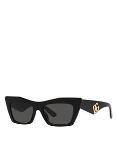Солнцезащитные очки «кошачий глаз», 53 мм Dolce &amp; Gabbana, цвет Black