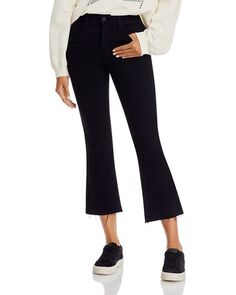 Черные укороченные расклешенные джинсы Kendra с высокой посадкой L&apos;AGENCE, цвет Black Lagence