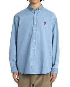 Джинсовая рубашка на пуговицах De Coeur AMI, цвет Blue