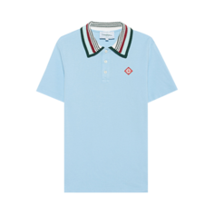 Рубашка Casablanca Mint Stripe Knit Collar Polo &apos;Pale Blue&apos;, синий