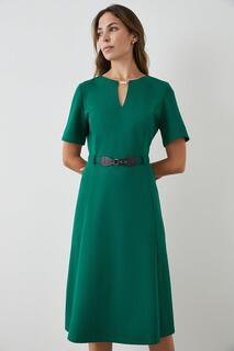 Платье миди премиум-класса из понте с поясом Debenhams, зеленый