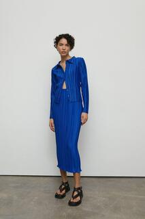 Плиссированная юбка-миди Warehouse, синий