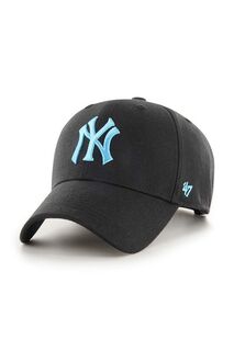 Хлопковая бейсболка MLB New York Yankees 47brand, черный