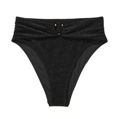 Плавки бикини Victoria&apos;s Secret Swim Shimmer High-Waist Cheeky, черный