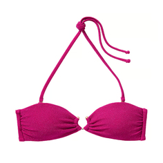 Топ бикини Victoria&apos;s Secret Swim Shimmer Bandeau, розовый