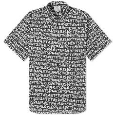 Рубашка Vetements Grafitti Print Short Sleeve, черный/белый