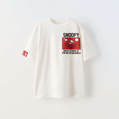 Футболка Zara Snoopy Peanuts, белый