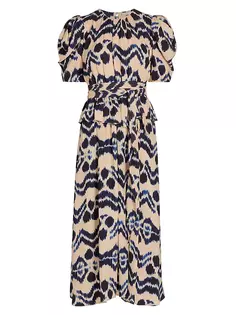 Платье миди с поясом и принтом Marion Ulla Johnson, цвет nimbus