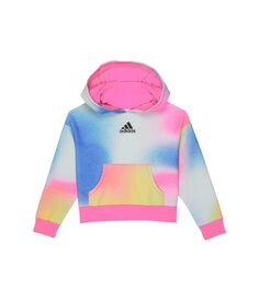 Детская толстовка Adidas All Over Print Logo Fleece Hooded, розовый/голубой