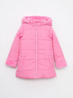 Базовое пальто для девочек с капюшоном LCW Kids