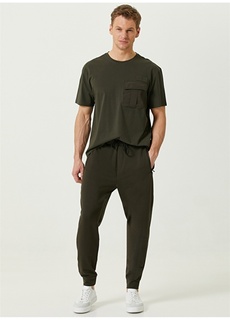 Мужские спортивные штаны узкого кроя цвета хаки с эластичной резинкой на талии Network