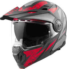 FG-102 Safari из стекловолокна для эндуро / откидной шлем Bogotto, черный матовый/серый/красный