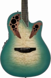 Акустическая гитара Ovation CE44X-9B Celebrity Elite Exotic Mid Depth A/E Guitar, Mint Green