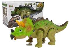 Динозавр Трицератопс на батарейках зеленый Lean Toys