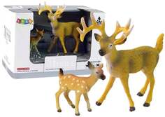 Набор из 2 фигурок оленей с молодыми лесными животными Lean Toys