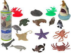 Набор «Морские животные» Фигурки морских звезд и осьминогов, 12 шт. Аксессуары в трубке Lean Toys