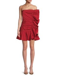 Мини-платье с рюшами Redvalentino, цвет Red Kiss