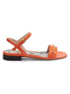 Кожаные сандалии на плоской подошве Cavalli Class By Roberto Cavalli, оранжевый
