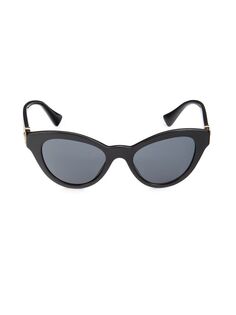 Солнцезащитные очки «кошачий глаз» 52 мм Versace, цвет Black Grey