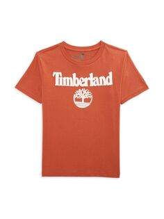 Футболка с круглым вырезом и логотипом для мальчиков Timberland, цвет Redwood