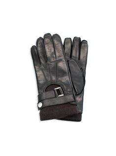 Подпоясанные кожаные перчатки Portolano, цвет Black Moro