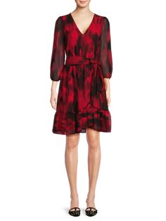 Искусственное платье с запахом Calvin Klein, цвет Rouge