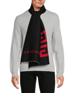 Шарф из смесовой шерсти с логотипом Givenchy, цвет Black Red
