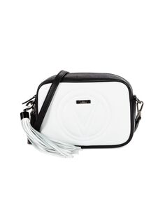 Кожаная двусторонняя сумка через плечо Mia Mario Valentino, цвет Black White