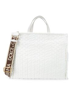 Двусторонняя сумка с большим рисунком кабеля Dolce &amp; Gabbana, белый