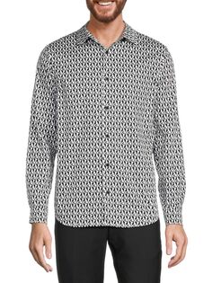 Рубашка на пуговицах с узором Karl Lagerfeld Paris, цвет Black White