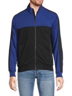 Спортивная куртка на молнии с цветными блоками Z Zegna, цвет Blue Black