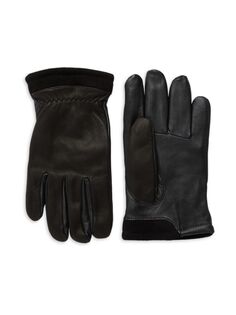 Кожаные технические перчатки Capitan на подкладке из искусственного меха Ugg, черный