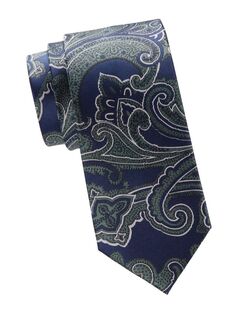 Шелковый галстук с узором Brioni, сапфир