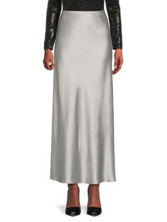 Атласная юбка-макси Renee C., серебро
